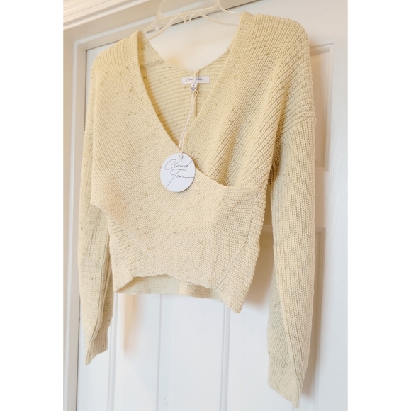 NWT Criss Cross Glitter Detail Wrap Sweater - Picture 3 of 11